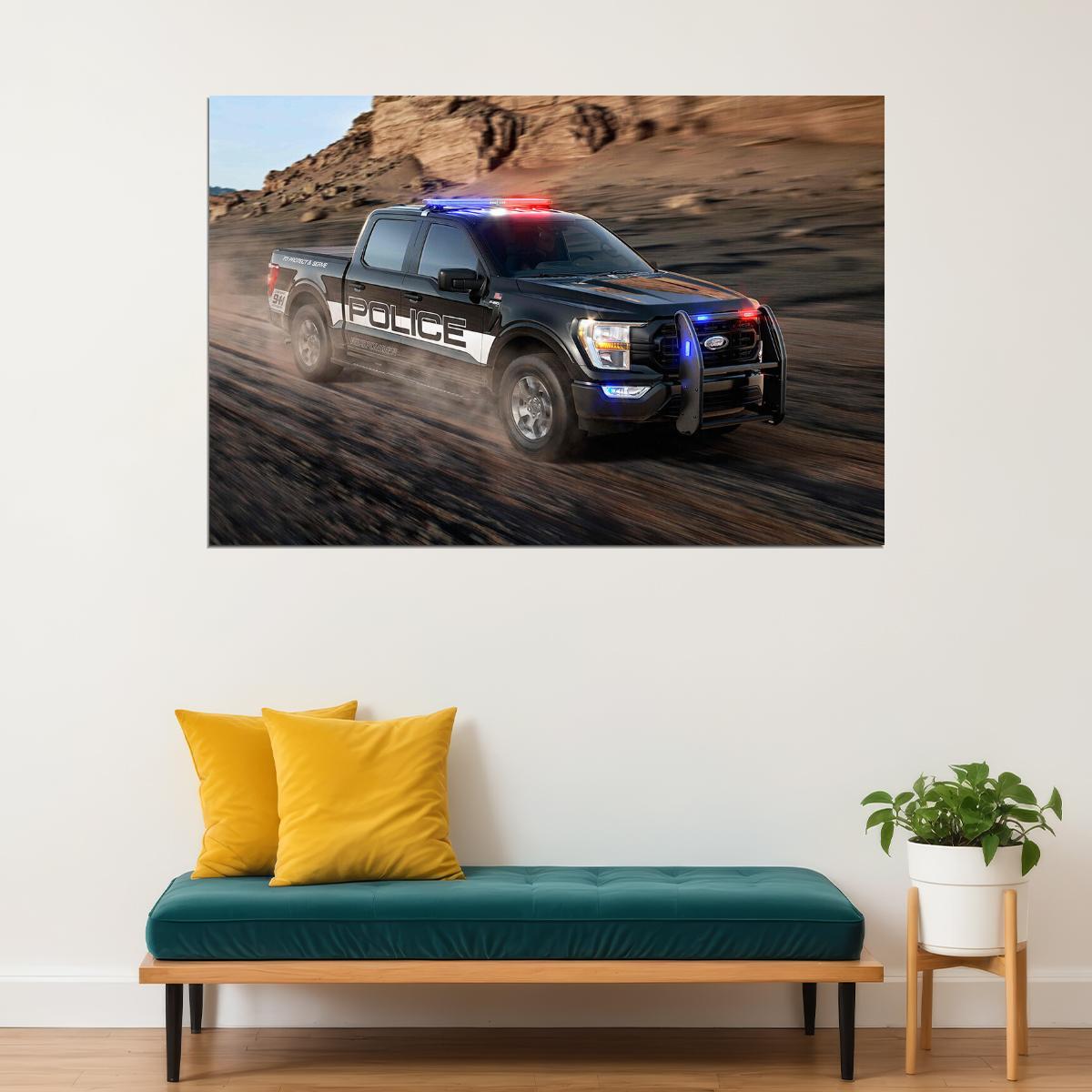 Ford F-150 Police Responder Poster Wall Art Print Home Wall Decor