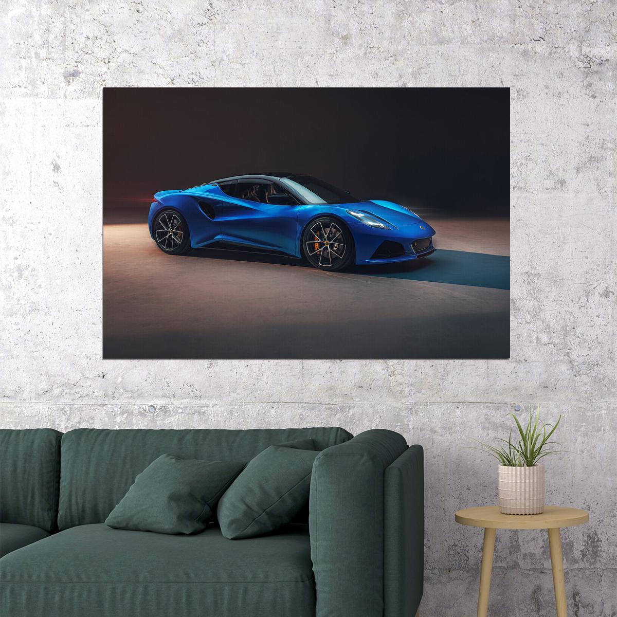 Lotus Emira First Edition Side View Poster Wall Art Print Home Wall Decor