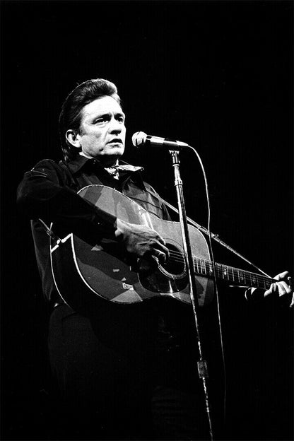 Johnny Cash Giving A Concert Guitarist Poster Wall Art Print Home Wall Decor