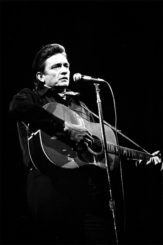 Johnny Cash Giving A Concert Guitarist Poster Wall Art Print Home Wall Decor