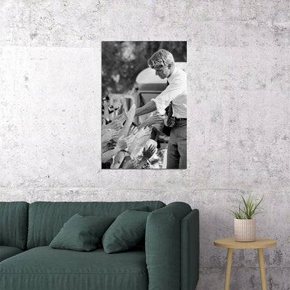 Bobby Kennedy On Presidential Campaign Trail Poster Wall Art Print Home Wall Decor