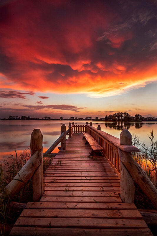 Beautiful Sunset Landscape Nature Poster Wall Art Print Home Wall Decor - xonomax