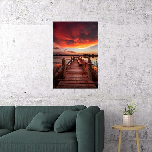 Beautiful Sunset Landscape Nature Poster Wall Art Print Home Wall Decor - xonomax
