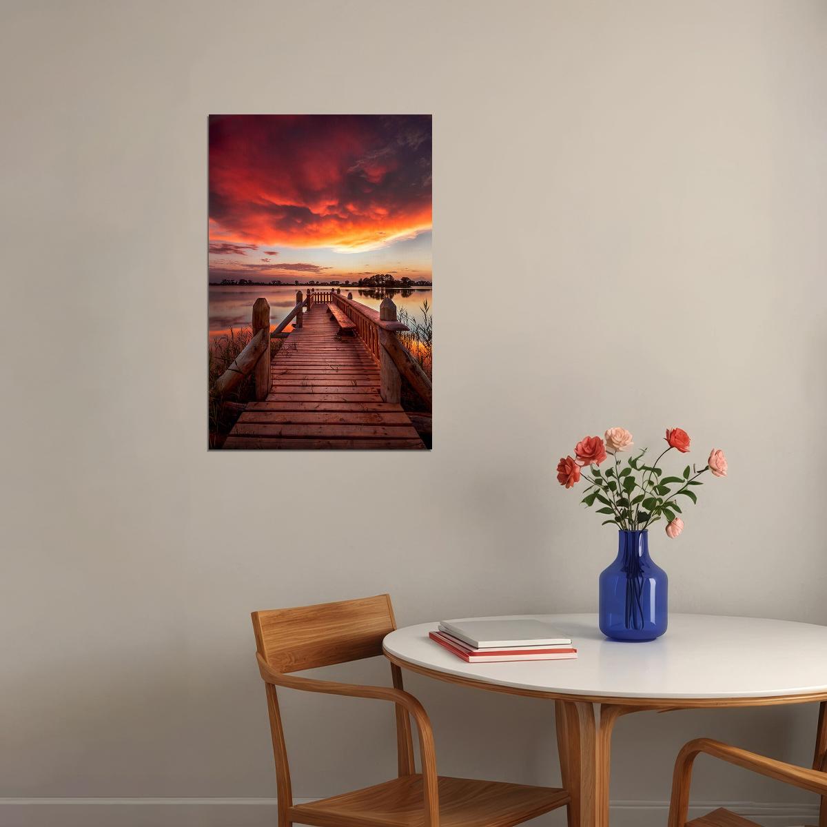 Beautiful Sunset Landscape Nature Poster Wall Art Print Home Wall Decor - xonomax