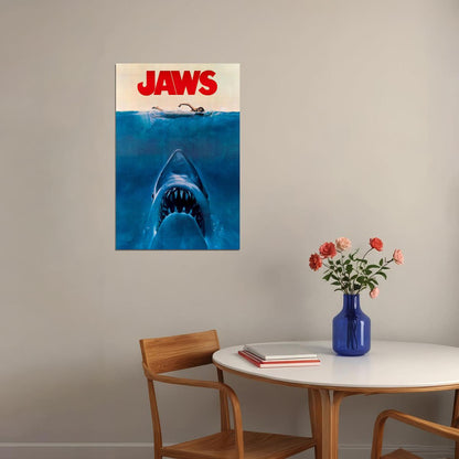 Jaws Classic Movie Adventure Thriller Poster Wall Art Print Home Wall Decor