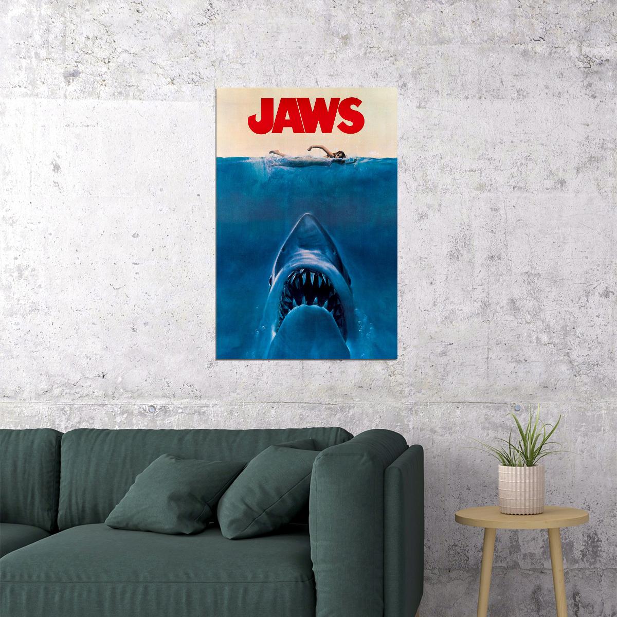 Jaws Classic Movie Adventure Thriller Poster Wall Art Print Home Wall Decor