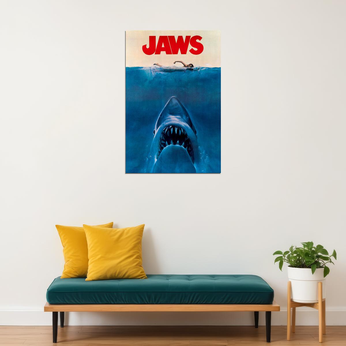 Jaws Classic Movie Adventure Thriller Poster Wall Art Print Home Wall Decor