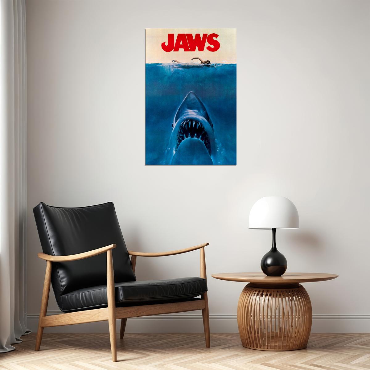 Jaws Classic Movie Adventure Thriller Poster Wall Art Print Home Wall Decor