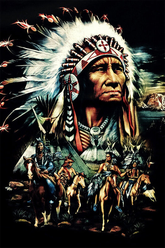 Native American Drawing Poster Wall Art Print Home Wall Decor