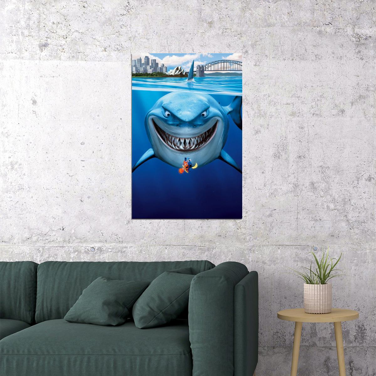 Finding Nemo 2003 Movie Poster Fish Bruce Shark Ocean Poster Wall Art Print Home Wall Decor