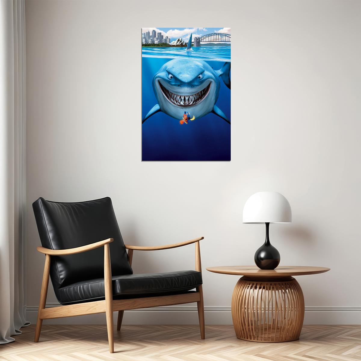 Finding Nemo 2003 Movie Poster Fish Bruce Shark Ocean Poster Wall Art Print Home Wall Decor