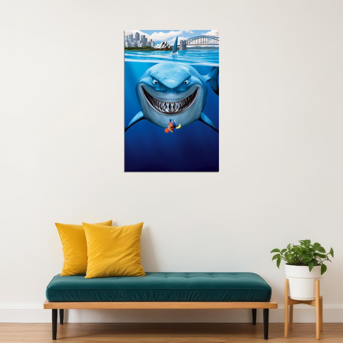 Finding Nemo 2003 Movie Poster Fish Bruce Shark Ocean Poster Wall Art Print Home Wall Decor