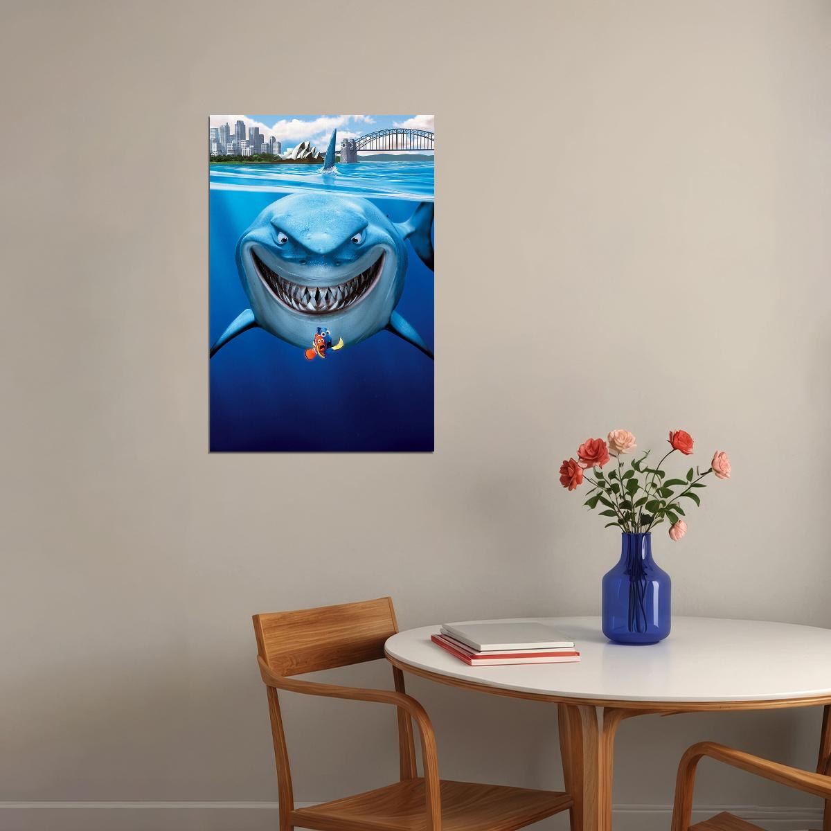 Finding Nemo 2003 Movie Poster Fish Bruce Shark Ocean Poster Wall Art Print Home Wall Decor