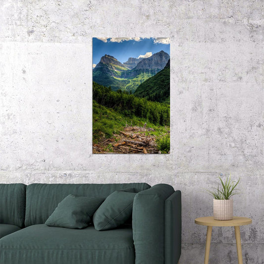 Glacier National Park Montana History Mountain Picture Poster Wall Art Print Home Wall Decor - xonomax