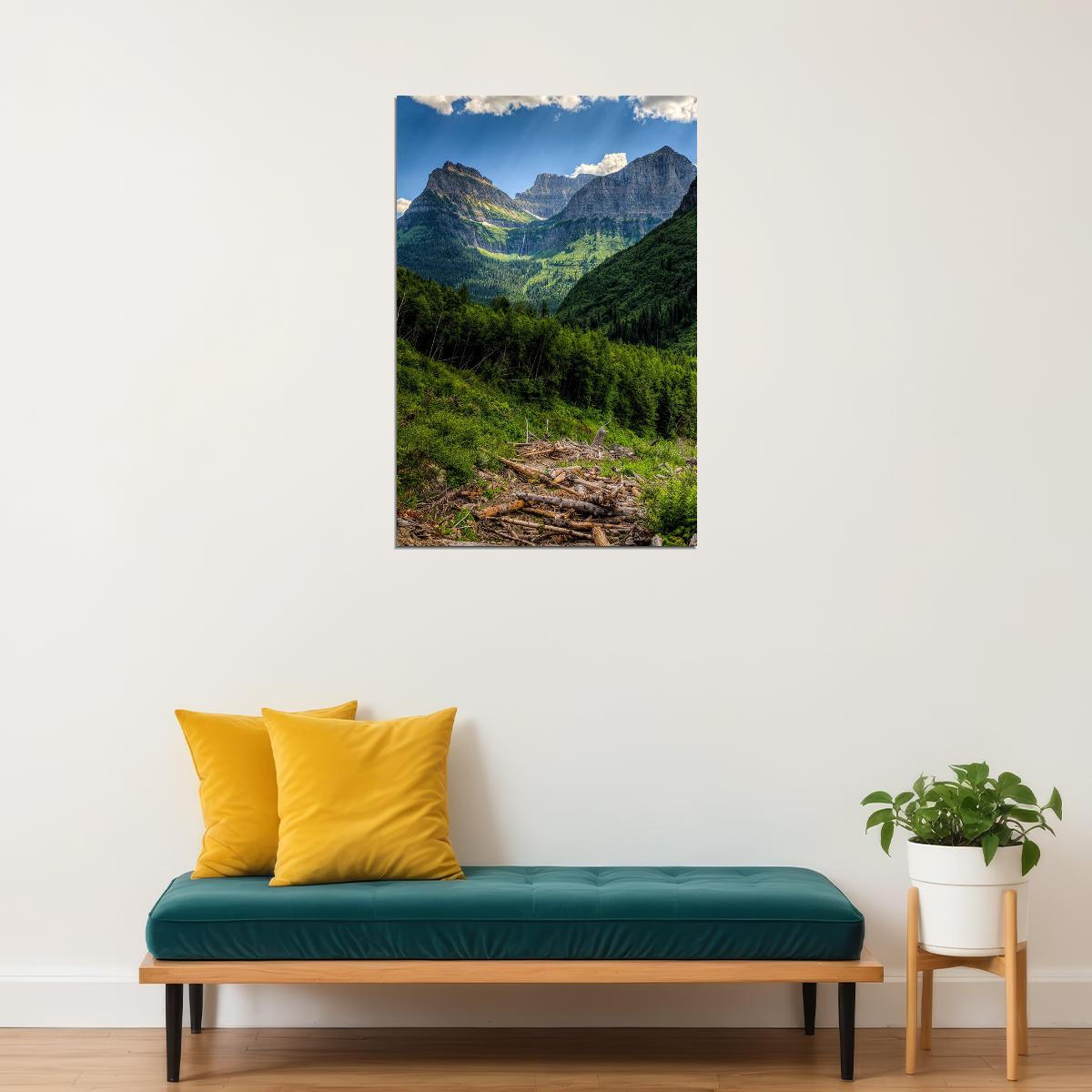 Glacier National Park Montana History Mountain Picture Poster Wall Art Print Home Wall Decor - xonomax