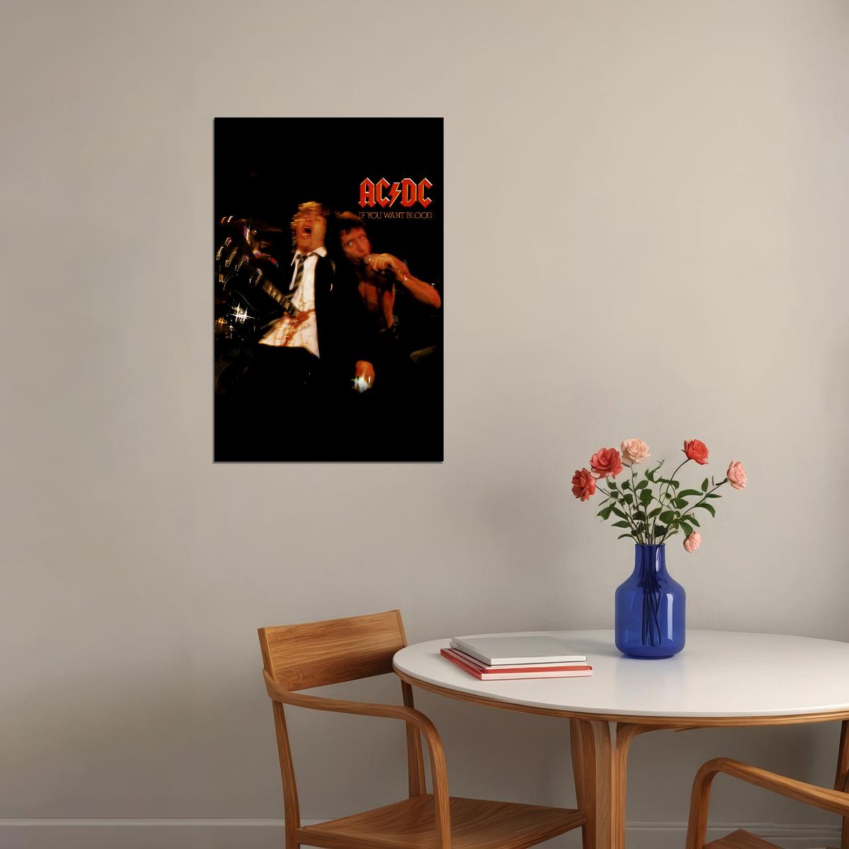 Ac / Dc If You Want Blood Rock Band Poster Wall Art Print Home Wall Decor