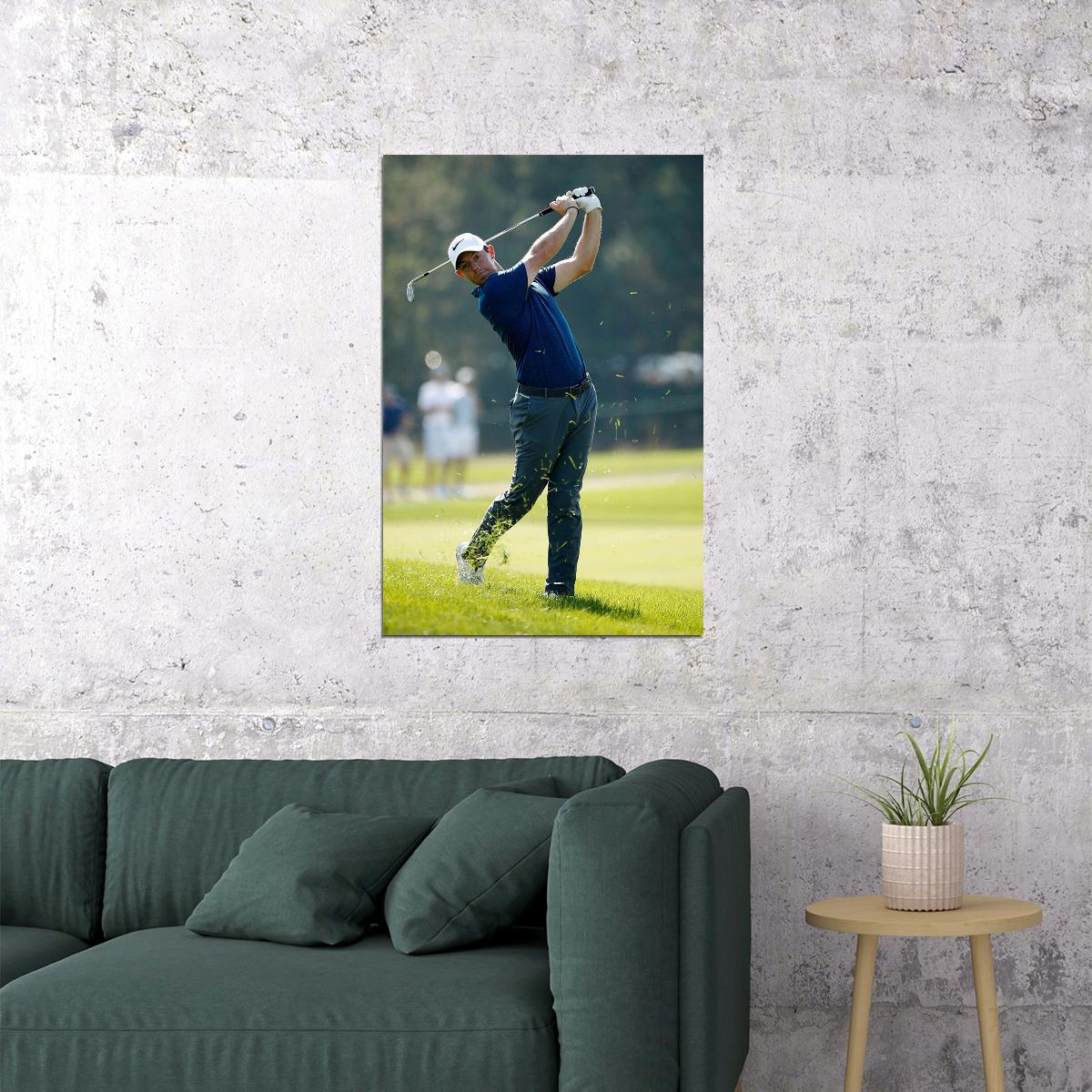 Rory Mcilroy Professional Golfer Hill Swing Poster Wall Art Print Home Wall Decor