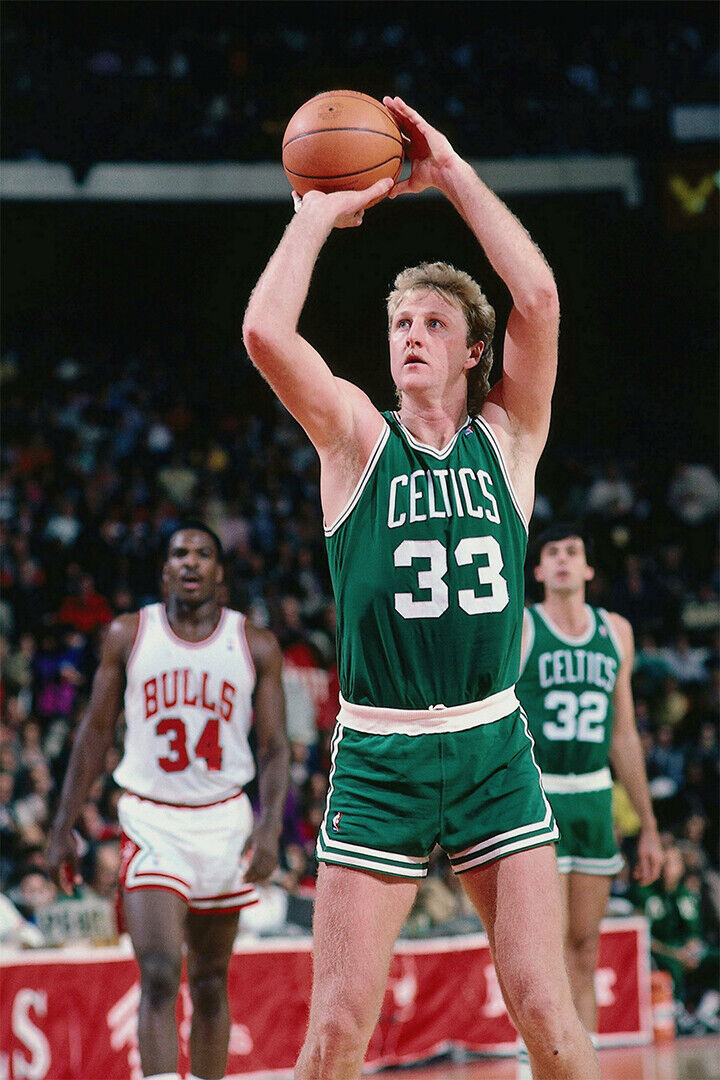 Larry Bird Dribbling Boston Basketball Poster Wall Art Print Home Wall Decor