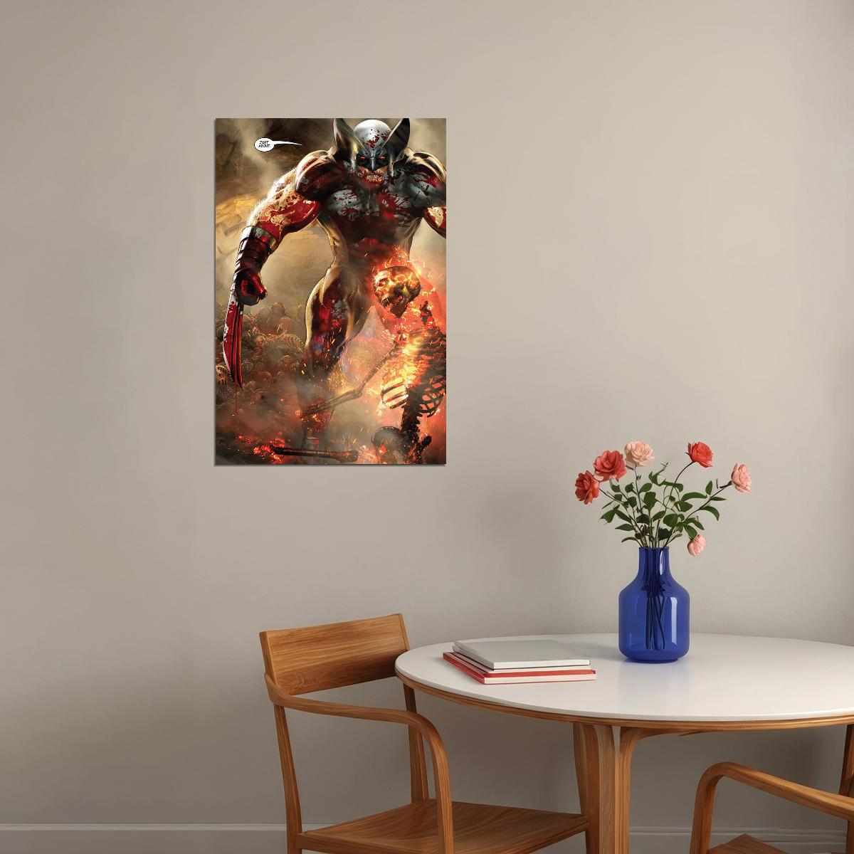 Wolverine Vs Blade Cover Fictional Character Poster Wall Art Print Home Wall Decor