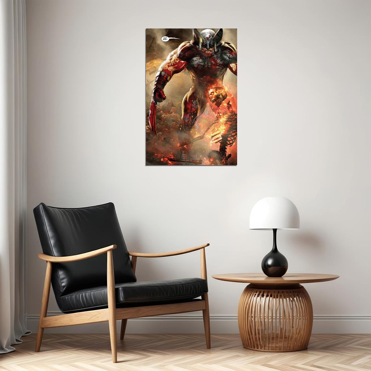 Wolverine Vs Blade Cover Fictional Character Poster Wall Art Print Home Wall Decor