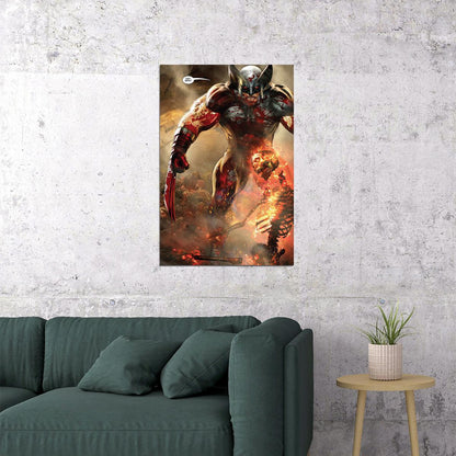 Wolverine Vs Blade Cover Fictional Character Poster Wall Art Print Home Wall Decor