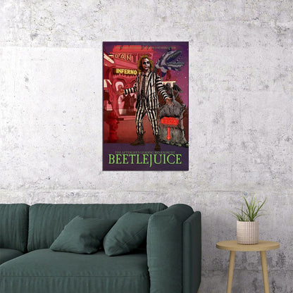 Beetlejuice 1988 Movie Tim Burton Poster Wall Art Print Home Wall Decor