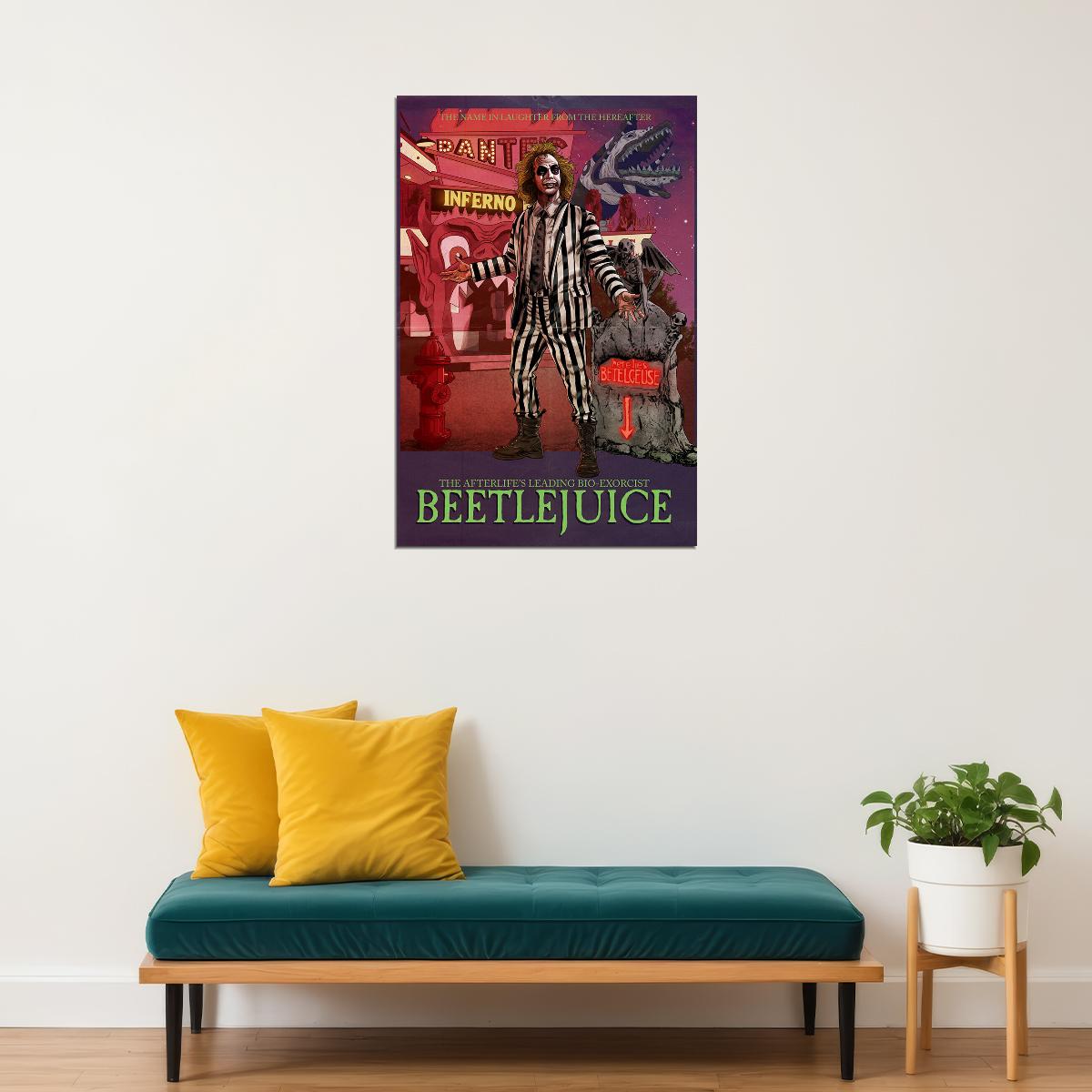 Beetlejuice 1988 Movie Tim Burton Poster Wall Art Print Home Wall Decor