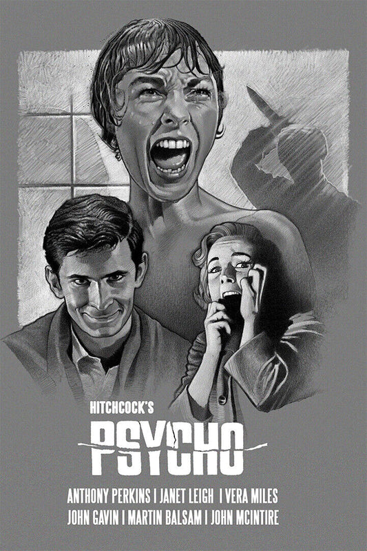 Psycho Movie Income Horror Classic Vintage Poster Wall Art Print Home Wall Decor