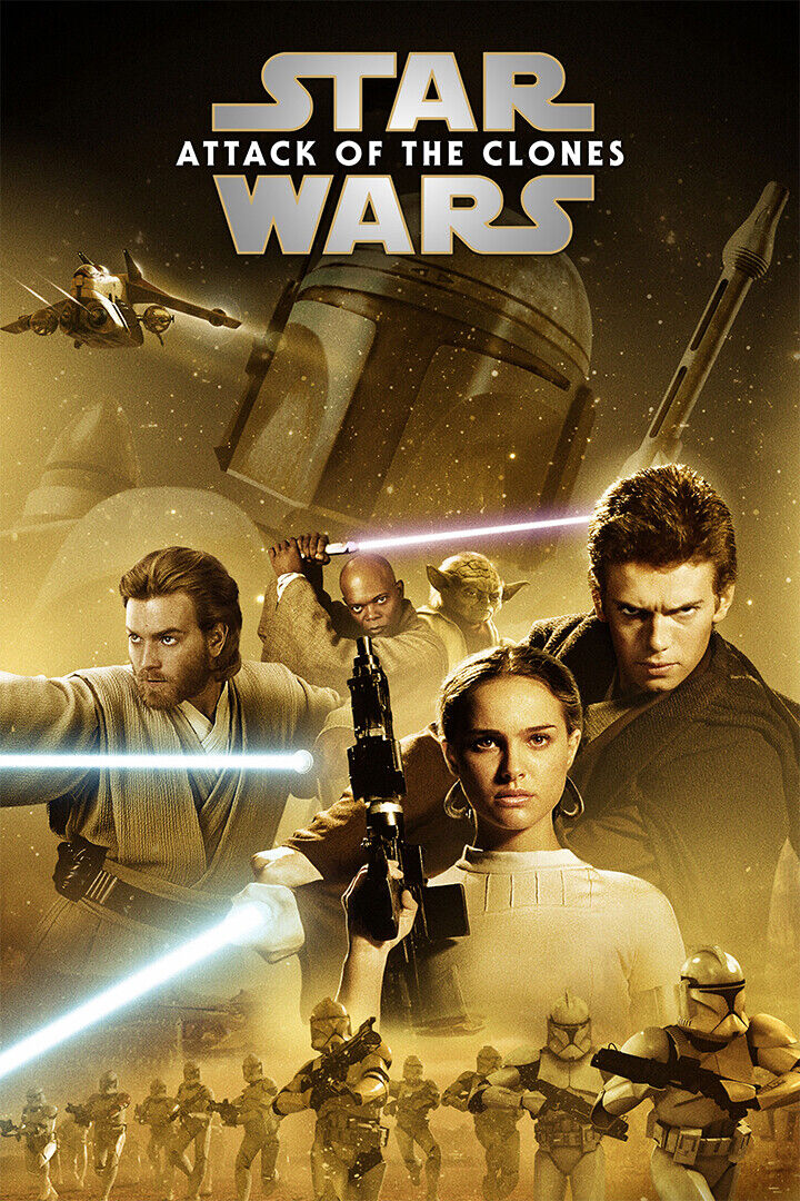 Star Wars Ii Attack Of The Clones 2002 Movie Poster Wall Art Print Home Wall Decor