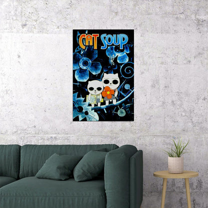 Cat Soup Comedy Horror Adventure Japanese Anime Short Film Poster Wall Art Print Home Wall Decor