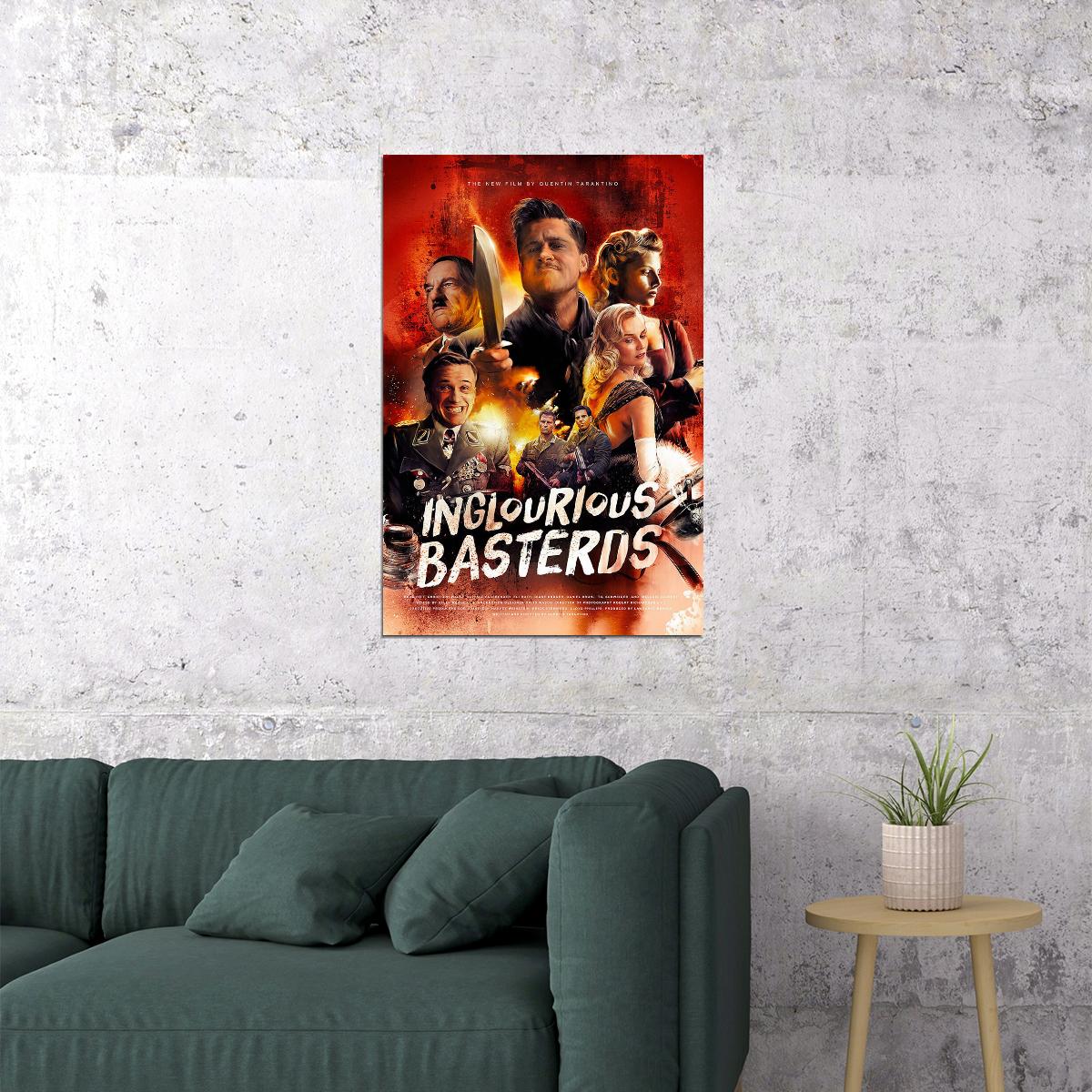 Inglorious Basterds Movie Action Drama War Poster Wall Art Print Home Wall Decor