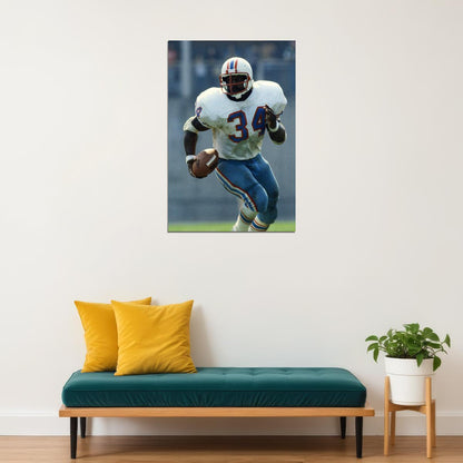 Earl Campbell Houston American Football Player Poster Wall Art Print Home Wall Decor