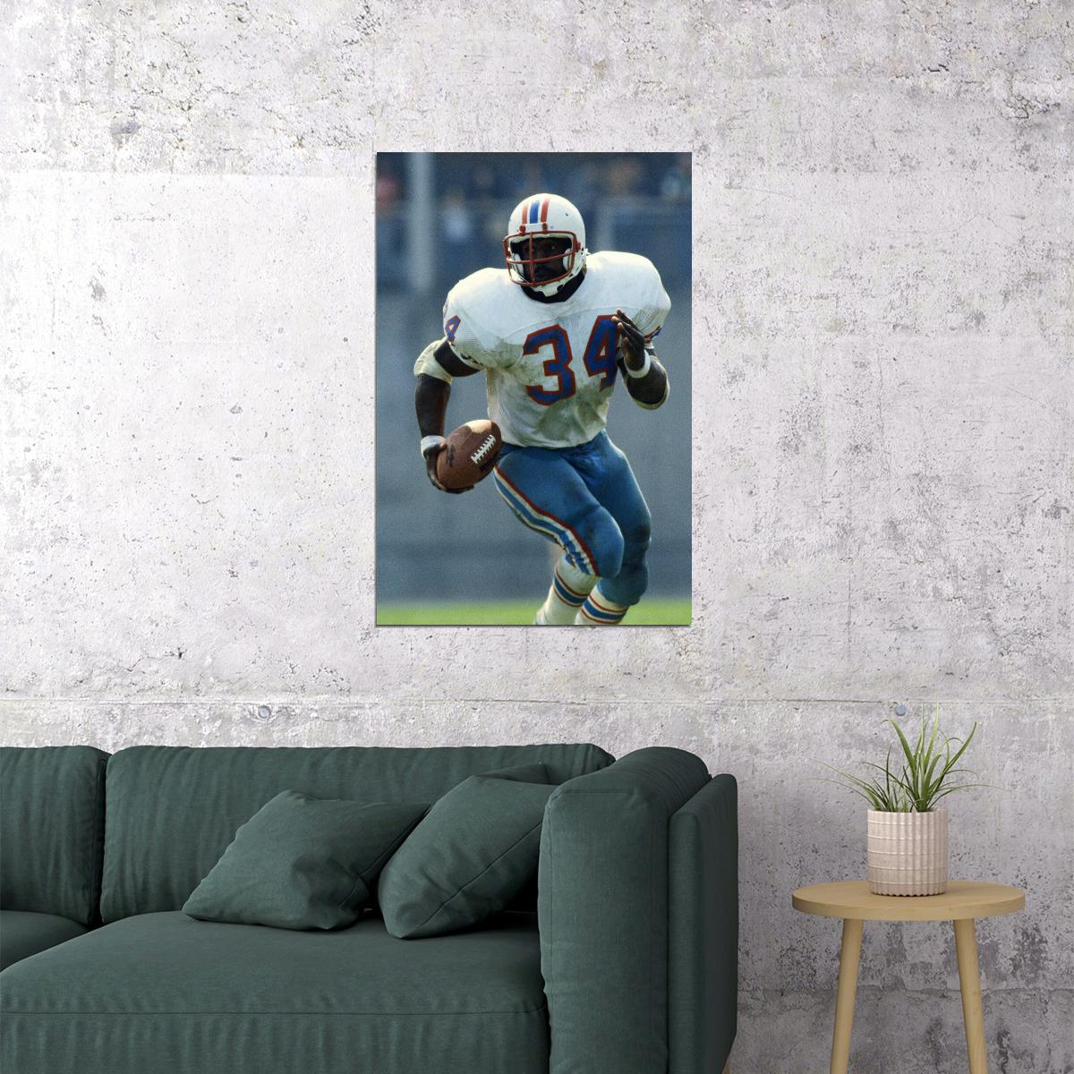 Earl Campbell Houston American Football Player Poster Wall Art Print Home Wall Decor