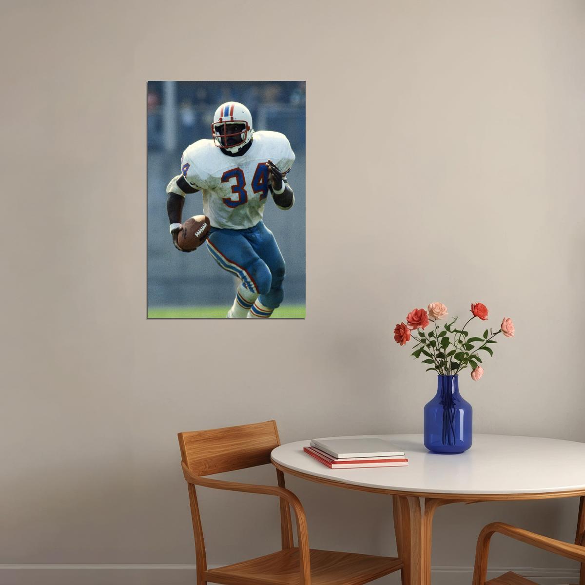 Earl Campbell Houston American Football Player Poster Wall Art Print Home Wall Decor