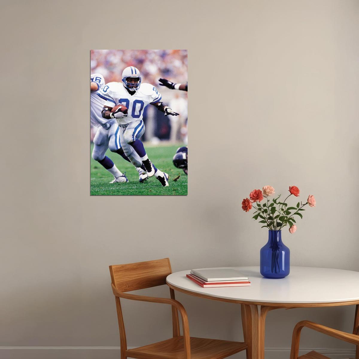 Barry Sanders Detroit American Football Player Poster Wall Art Print Home Wall Decor