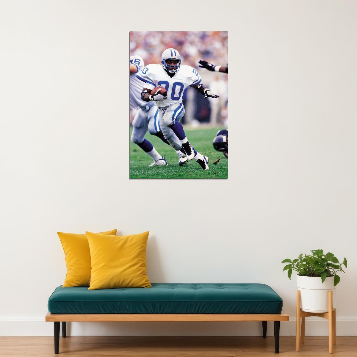 Barry Sanders Detroit American Football Player Poster Wall Art Print Home Wall Decor