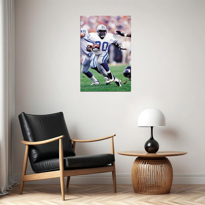 Barry Sanders Detroit American Football Player Poster Wall Art Print Home Wall Decor