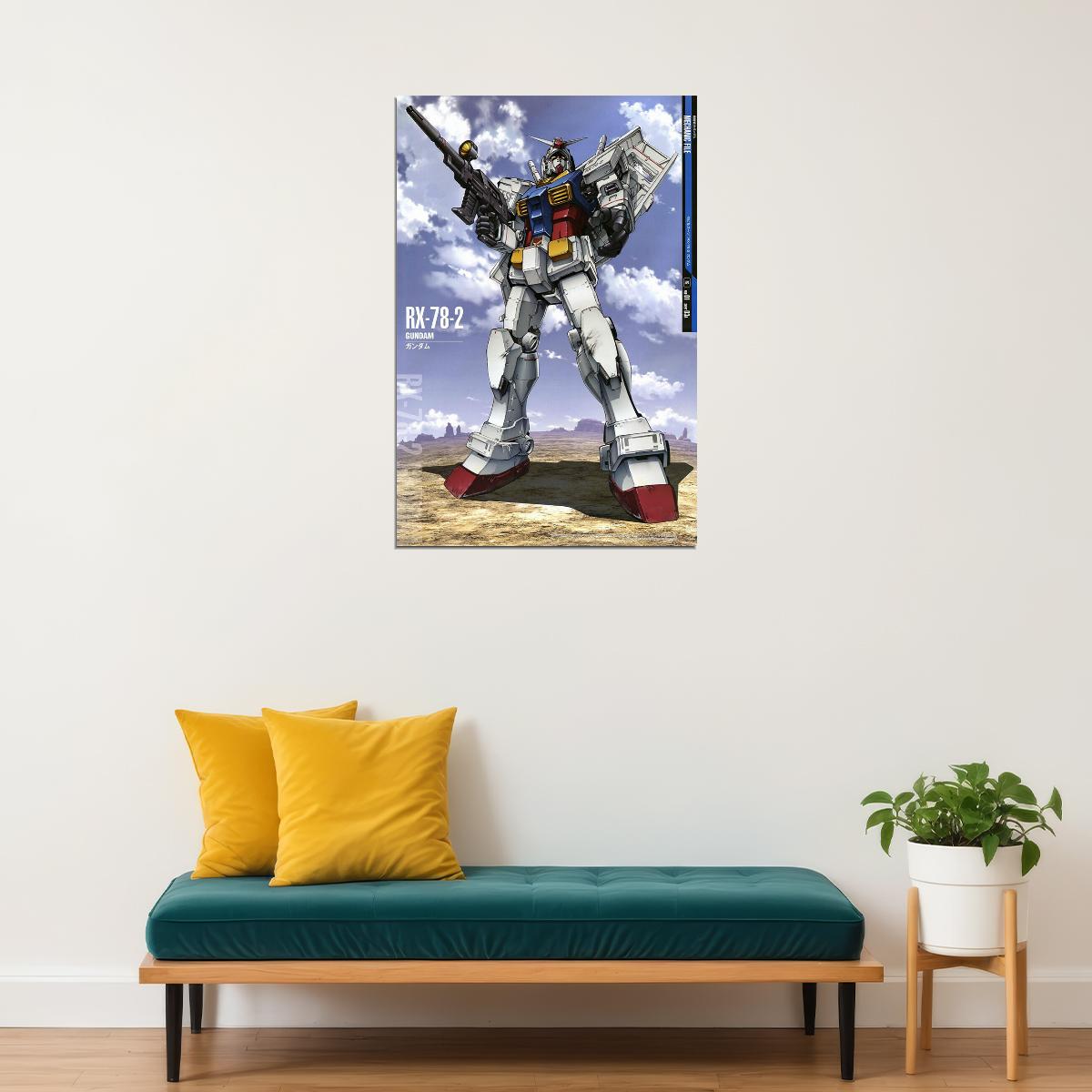 Gundam Rx-78-2- Gundam Mechanical Japanese Anime Poster Wall Art Print Home Wall Decor