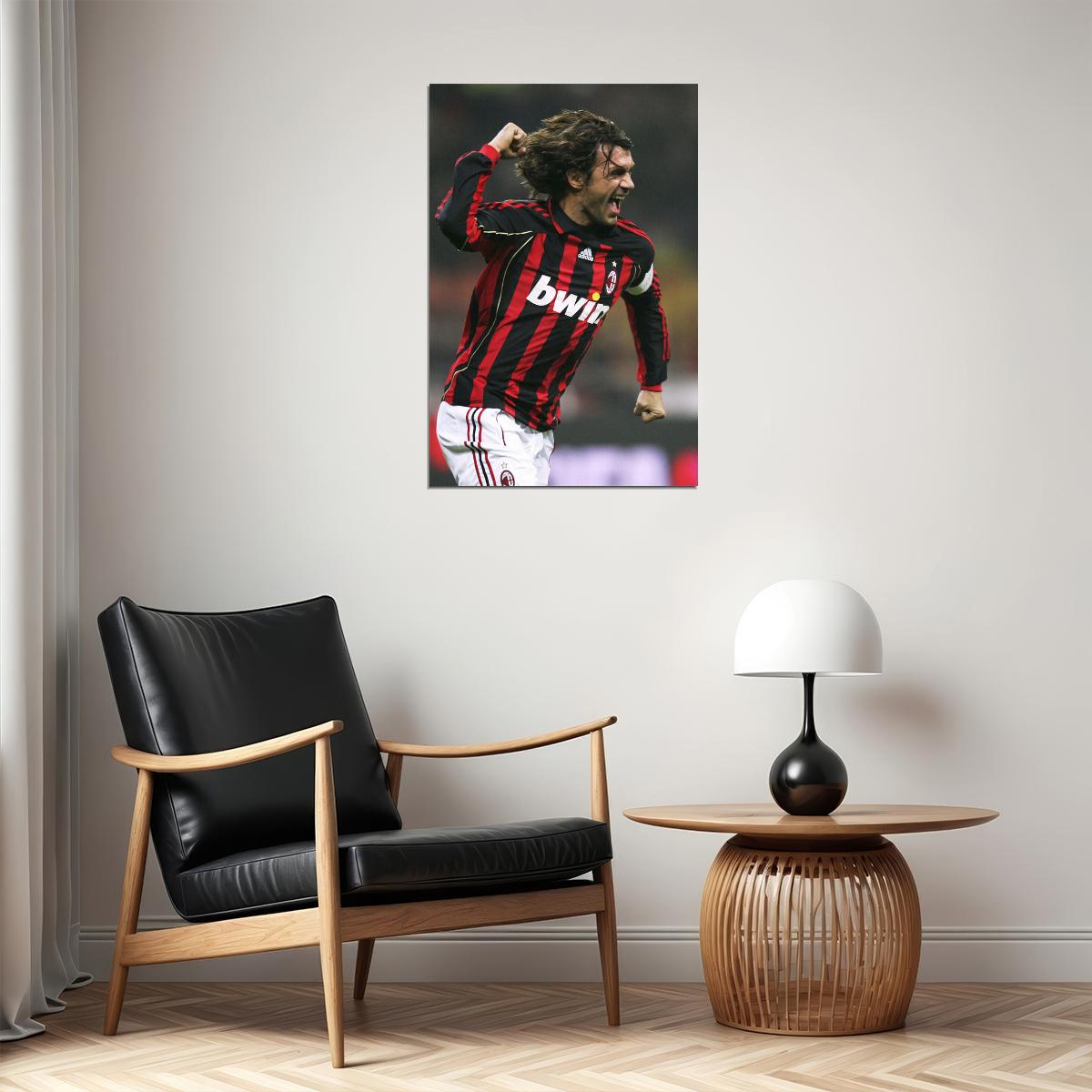 Paolo Maldini Former Italy Football Player Poster Wall Art Print Home Wall Decor