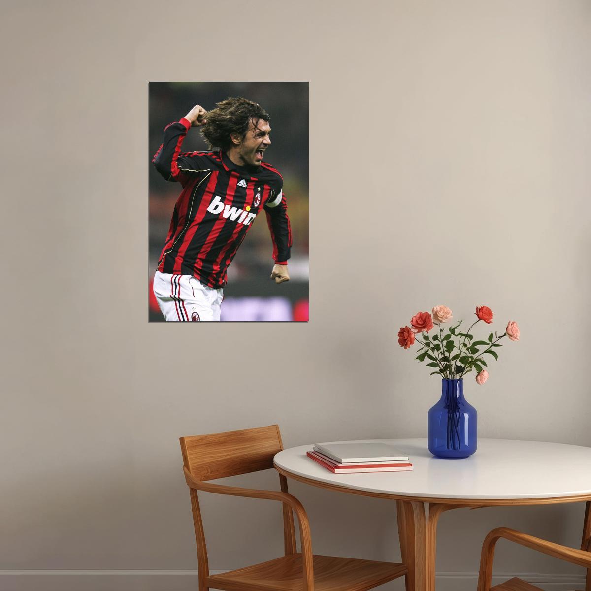 Paolo Maldini Former Italy Football Player Poster Wall Art Print Home Wall Decor