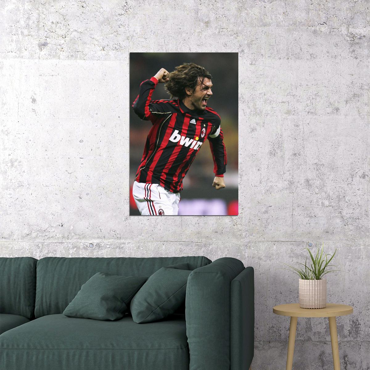 Paolo Maldini Former Italy Football Player Poster Wall Art Print Home Wall Decor