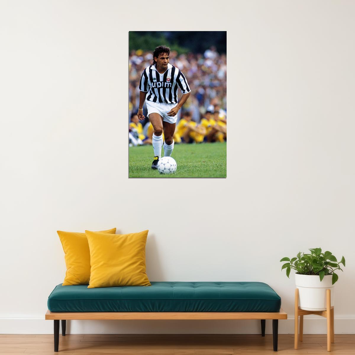 Roberto Baggio Former Italian Football Player Poster Wall Art Print Home Wall Decor