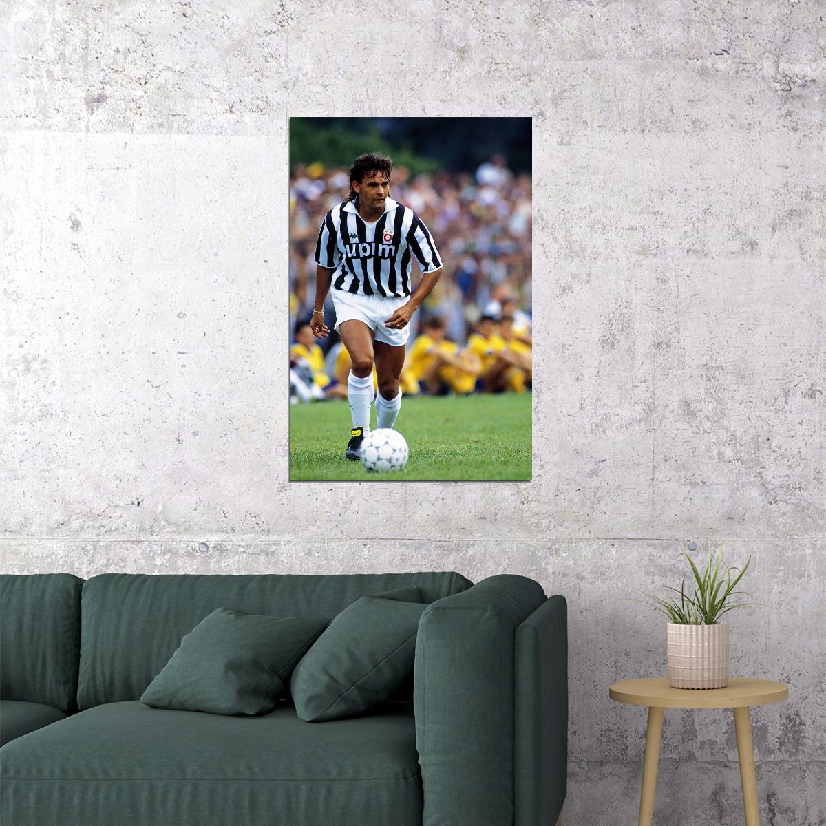 Roberto Baggio Former Italian Football Player Poster Wall Art Print Home Wall Decor