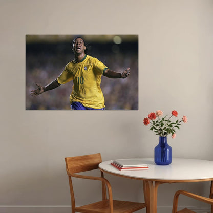 Brazilian Former Football Player Ronaldinho Poster Wall Art Print Home Wall Decor