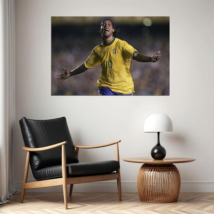 Brazilian Former Football Player Ronaldinho Poster Wall Art Print Home Wall Decor