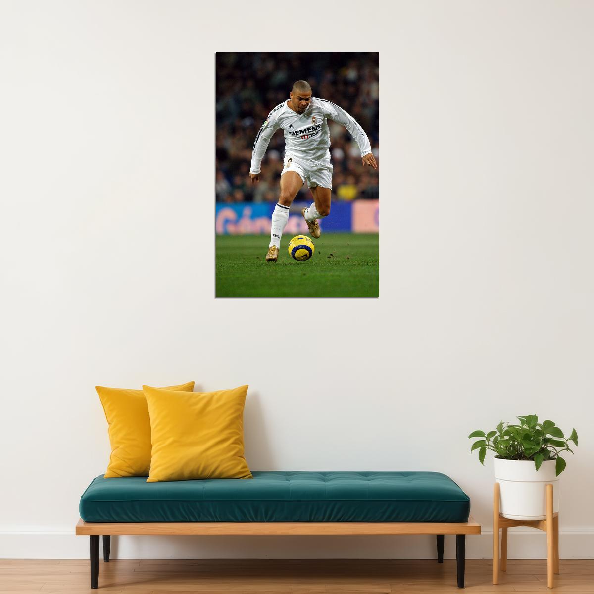 Former Football Player Ronaldo Luis Nazario De Lima Poster Wall Art Print Home Wall Decor