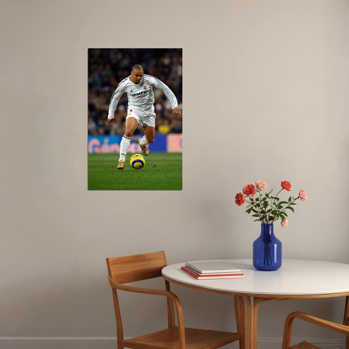 Former Football Player Ronaldo Luis Nazario De Lima Poster Wall Art Print Home Wall Decor