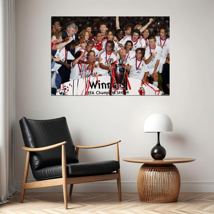 2003 Champions League Winners Soccer Ac Milan Poster Wall Art Print Home Wall Decor