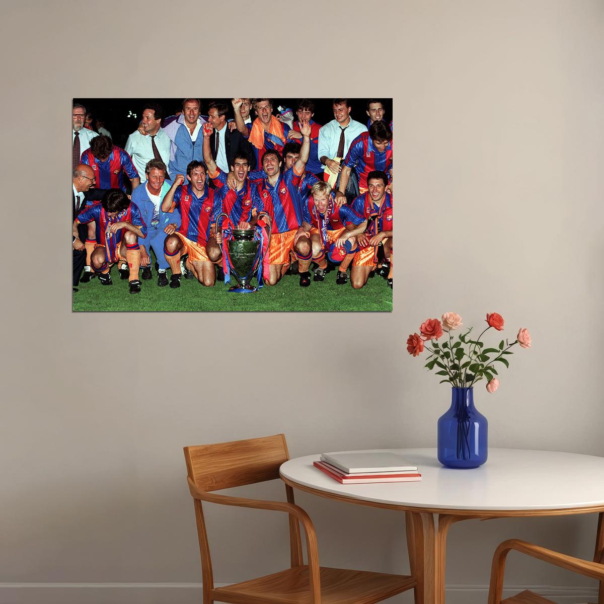 1991-92 Champions League Winners Barcelona Poster Wall Art Print Home Wall Decor