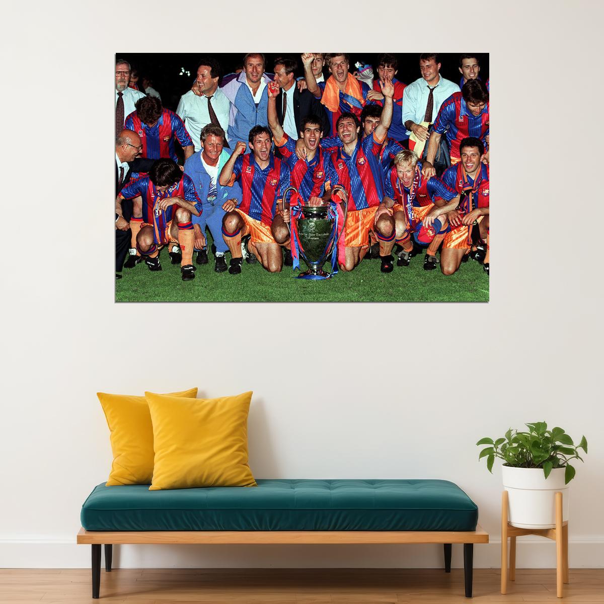 1991-92 Champions League Winners Barcelona Poster Wall Art Print Home Wall Decor